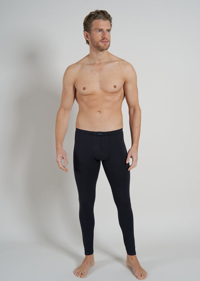 CECEBA Herren lange Unterhose schwarz uni