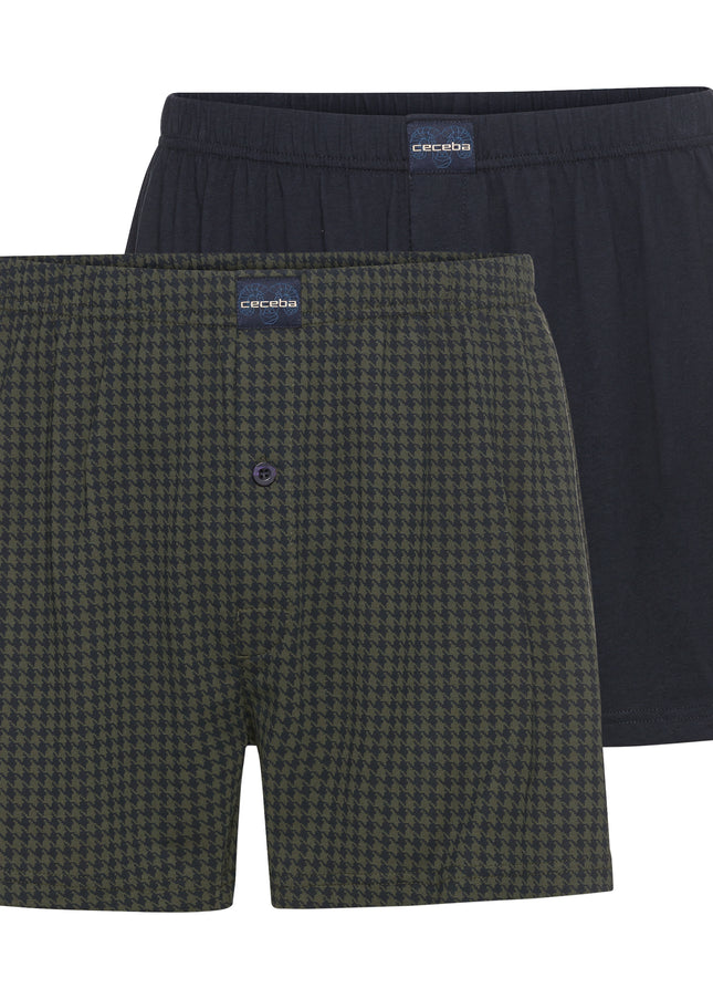 CECEBA Herren Boxershort grün uni 2er Pack