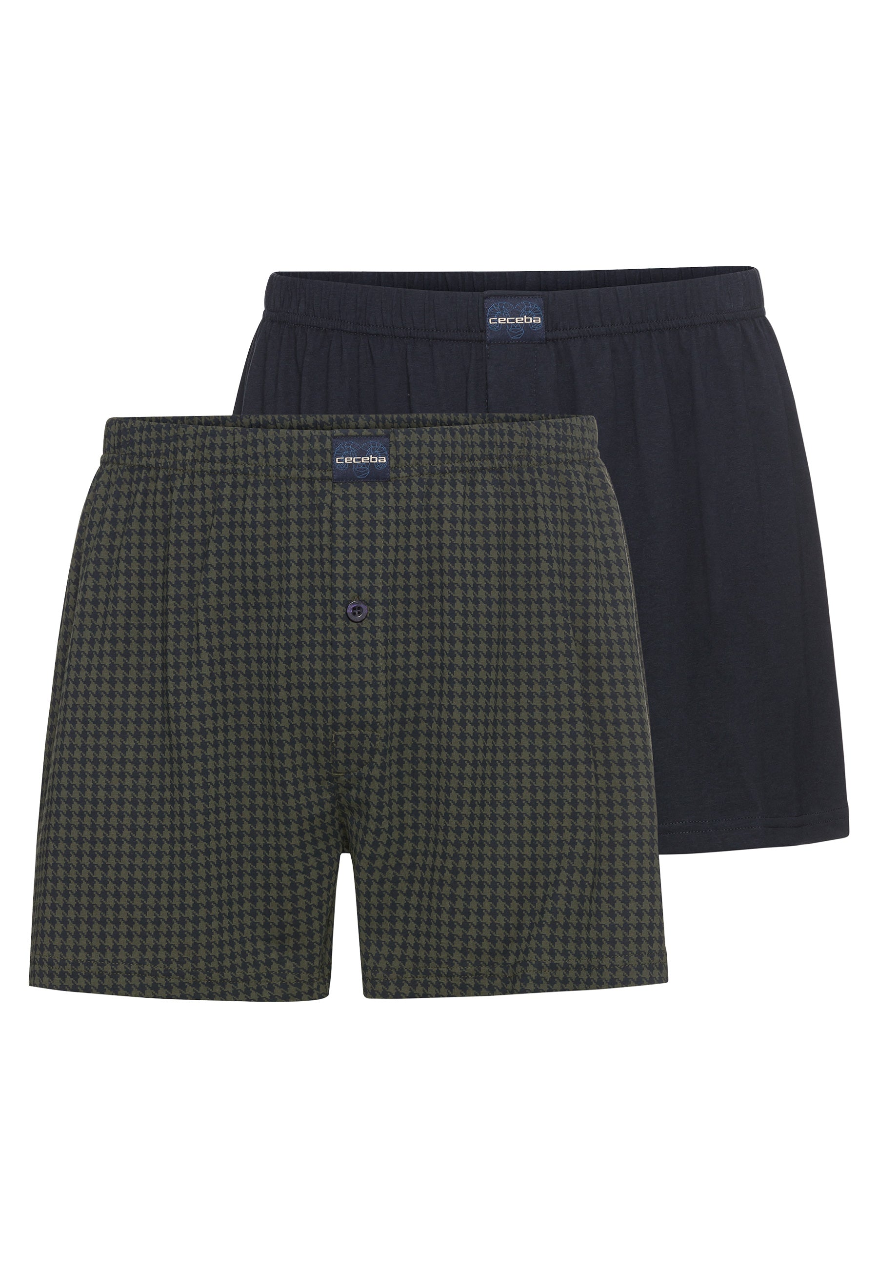 CECEBA Herren Boxershort grün uni 2er Pack