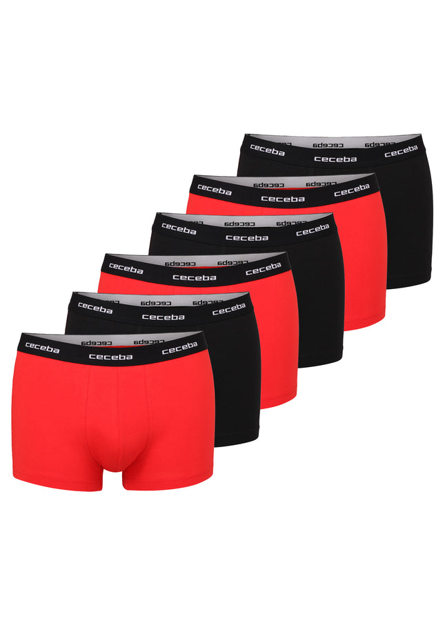 CECEBA Herren Pants rot uni 6er Pack