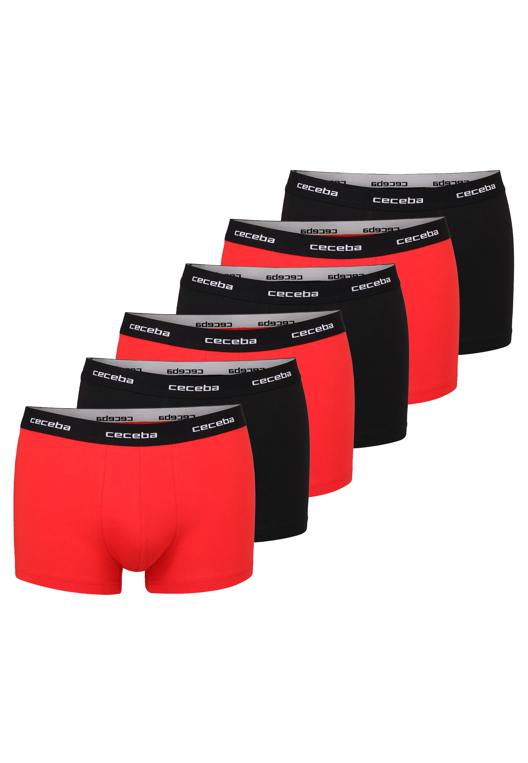 CECEBA Herren Pants rot uni 6er Pack