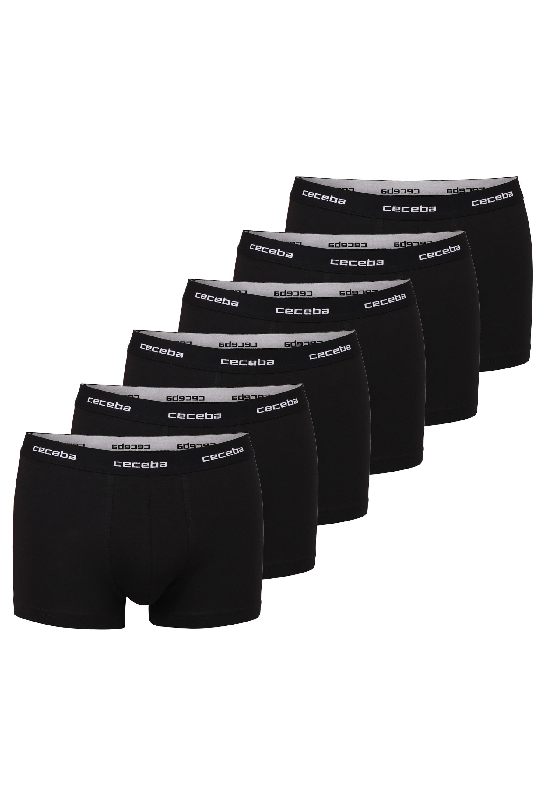 CECEBA Herren Pants schwarz uni 6er Pack