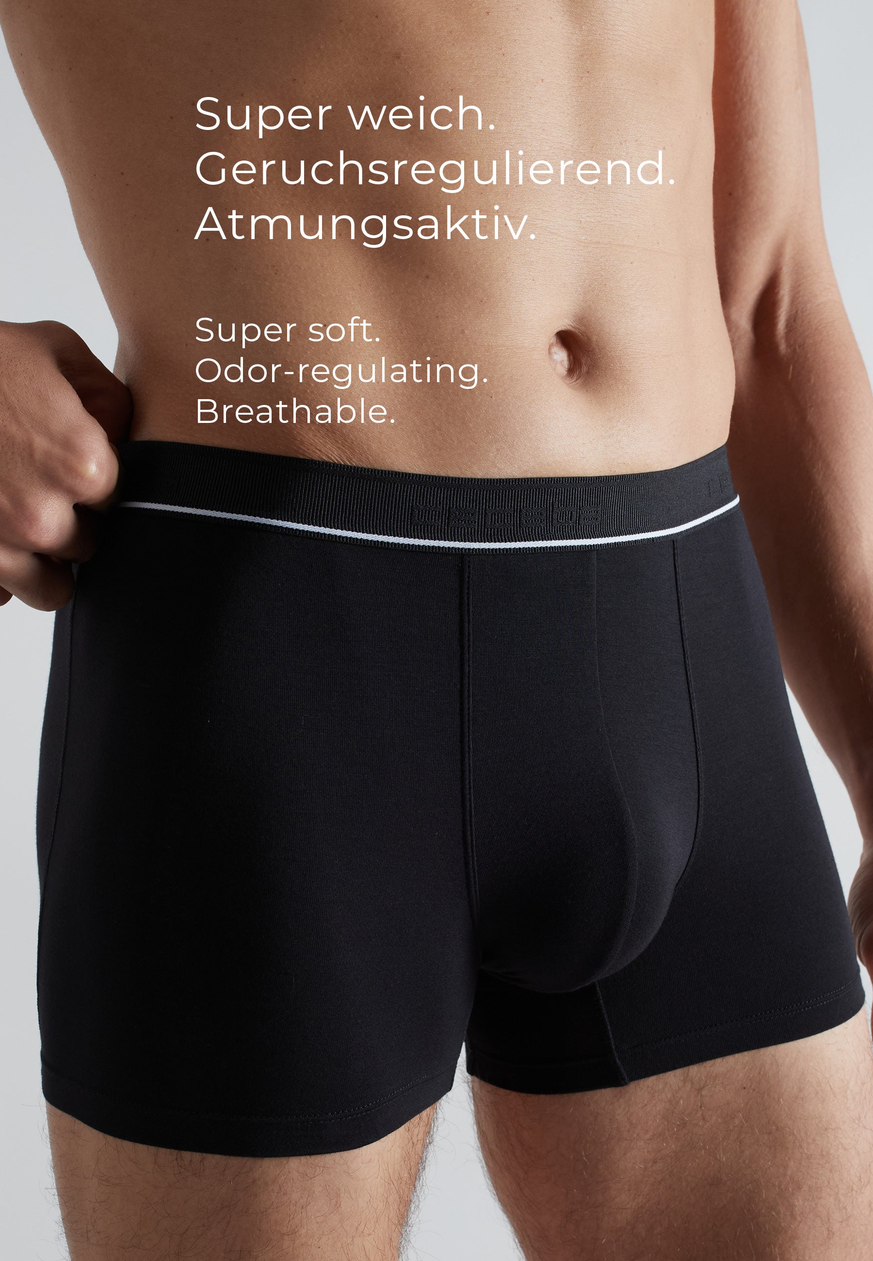 CECEBA Herren Pants schwarz uni 2er Pack