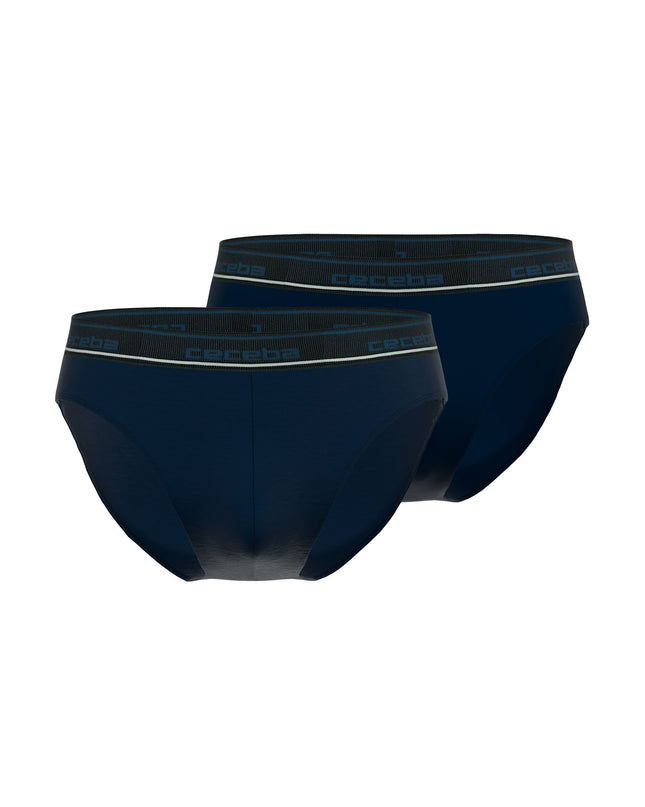 CECEBA Herren Slip blau uni 2er Pack