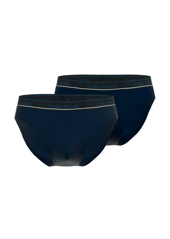 CECEBA Herren Slip blau uni 2er Pack