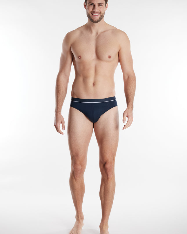 CECEBA Herren Slip blau uni 2er Pack