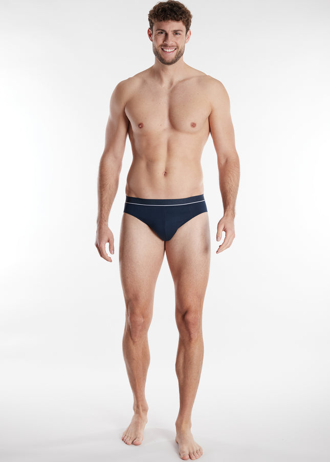 CECEBA Herren Slip blau uni 2er Pack