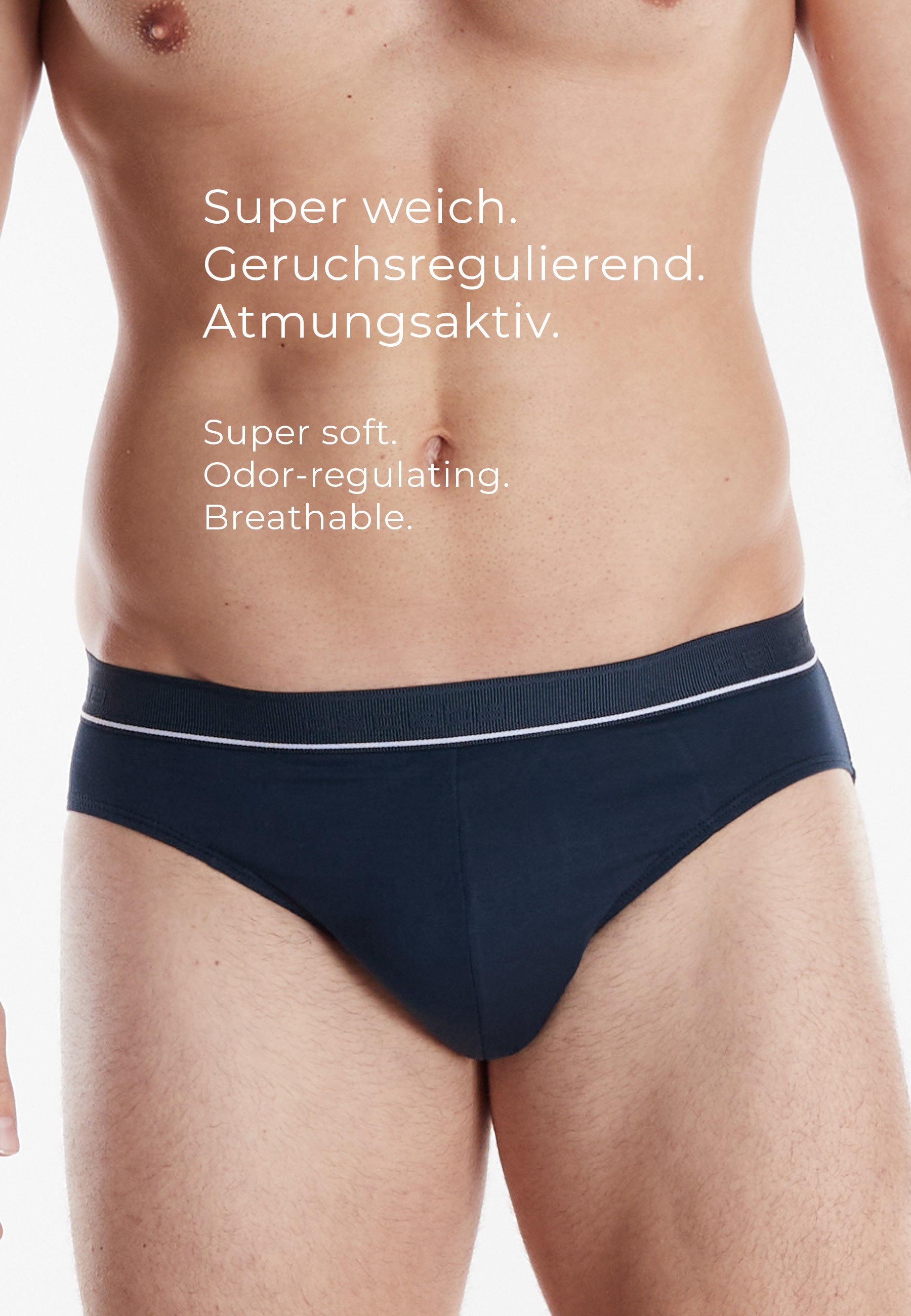 CECEBA Herren Slip blau uni 2er Pack
