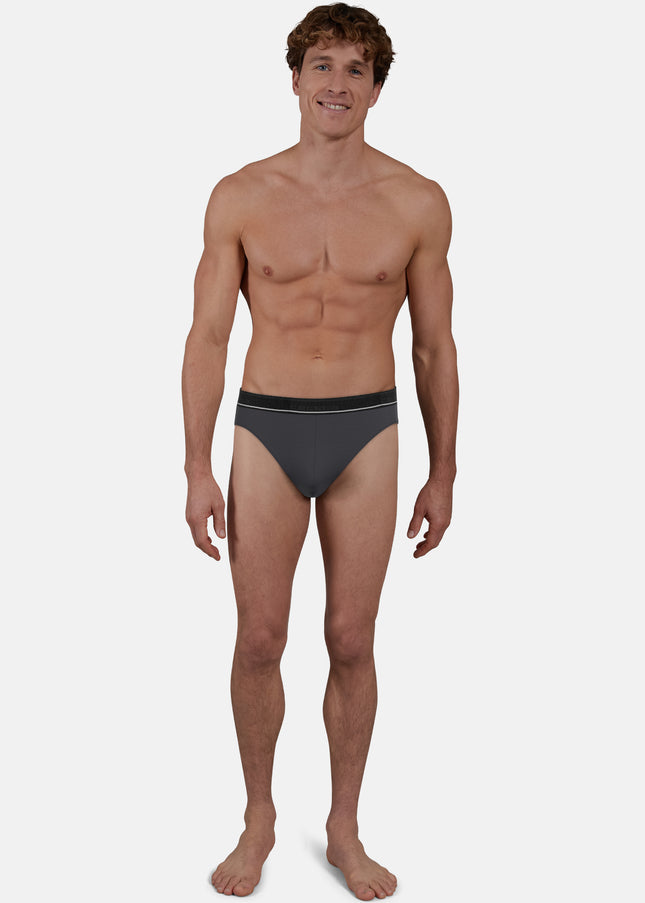 CECEBA Herren Slip grau uni 2er Pack