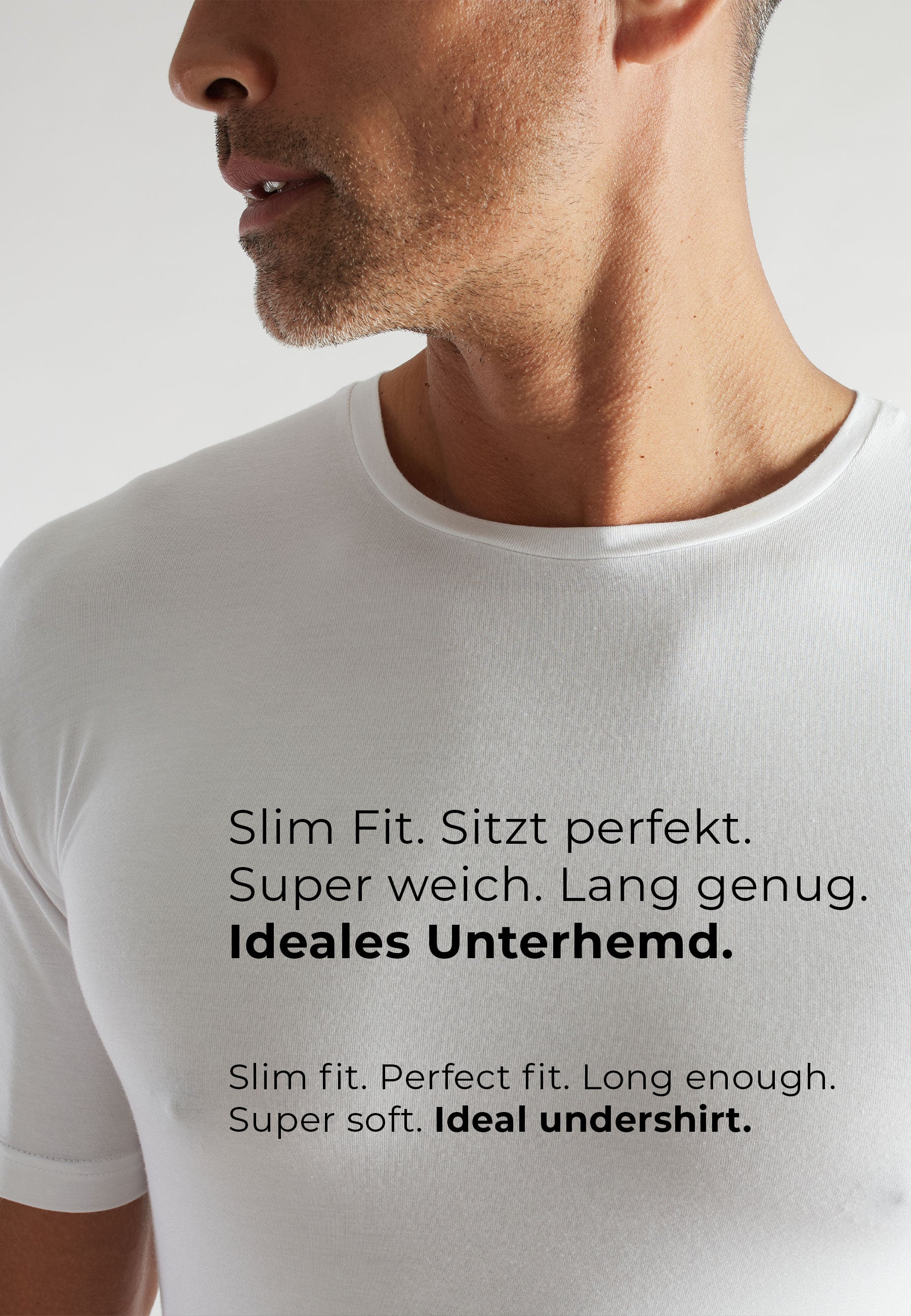 CECEBA Herren Shirt weiß uni