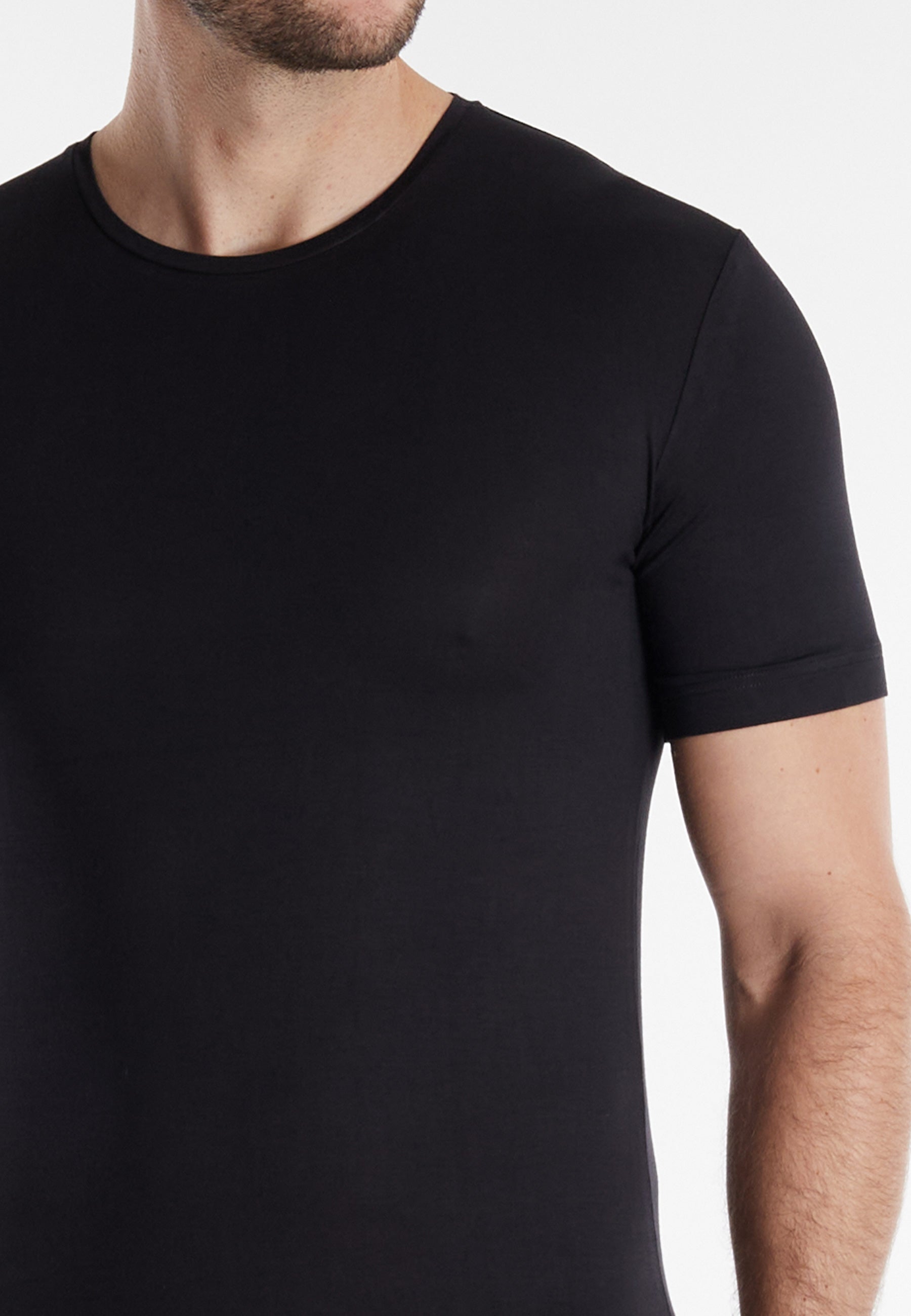 CECEBA Herren Shirt schwarz uni