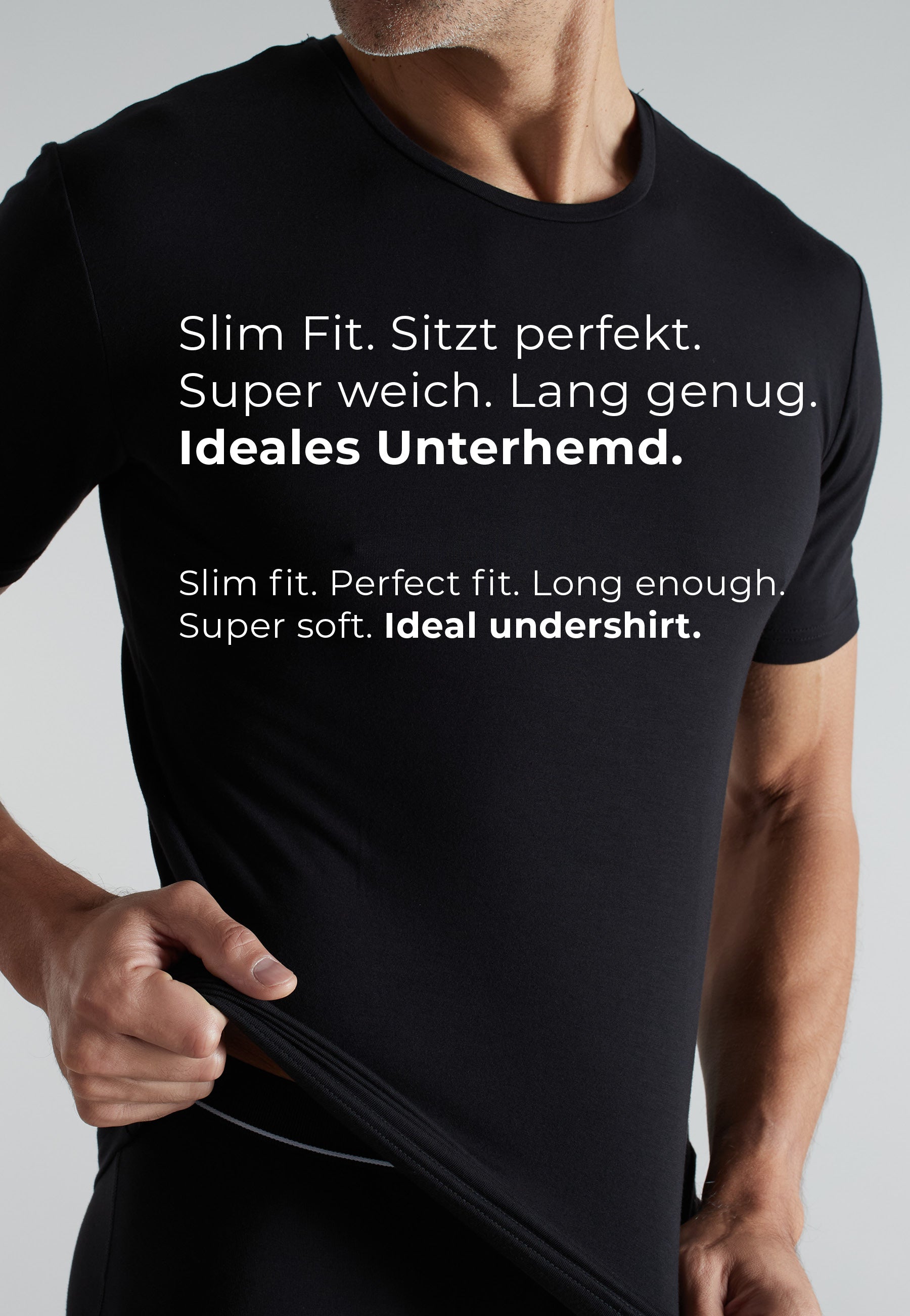 CECEBA Herren Shirt schwarz uni