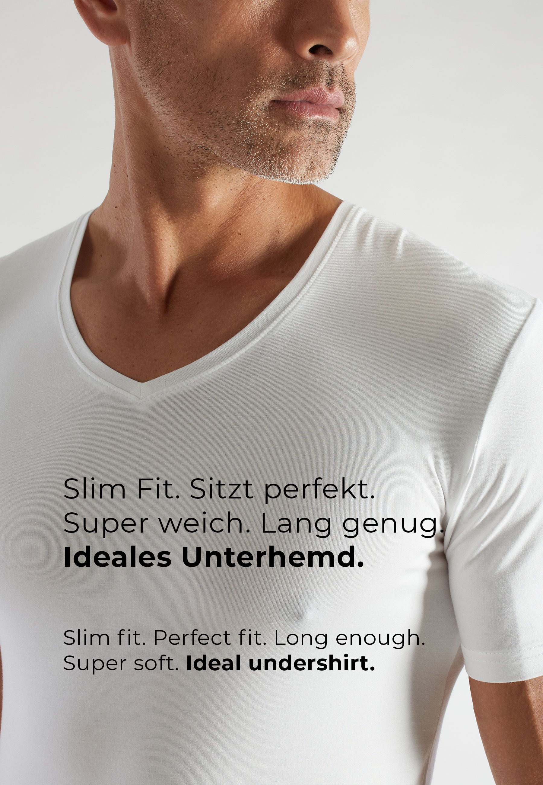 CECEBA Herren Shirt weiß uni