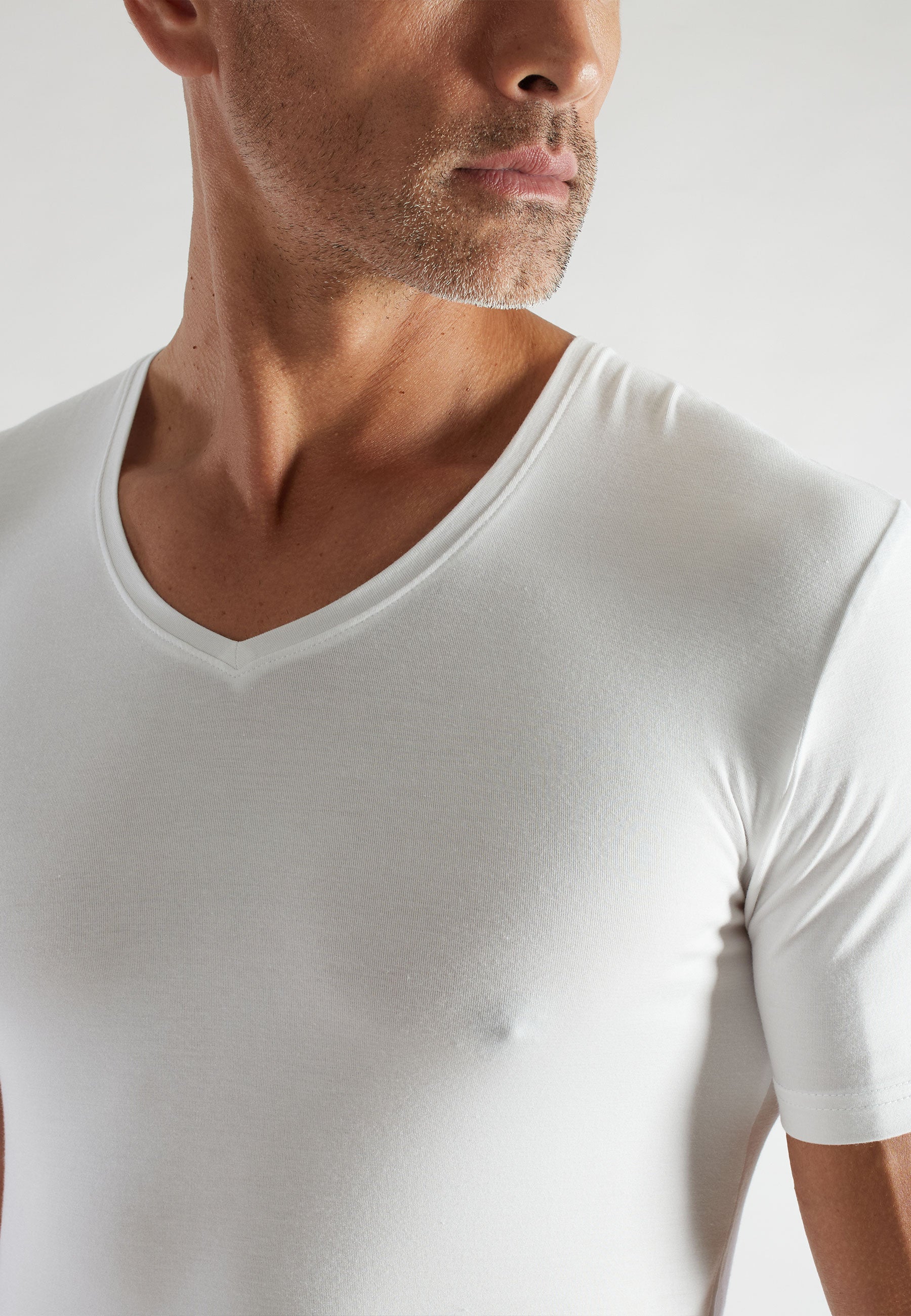 CECEBA Herren Shirt weiß uni