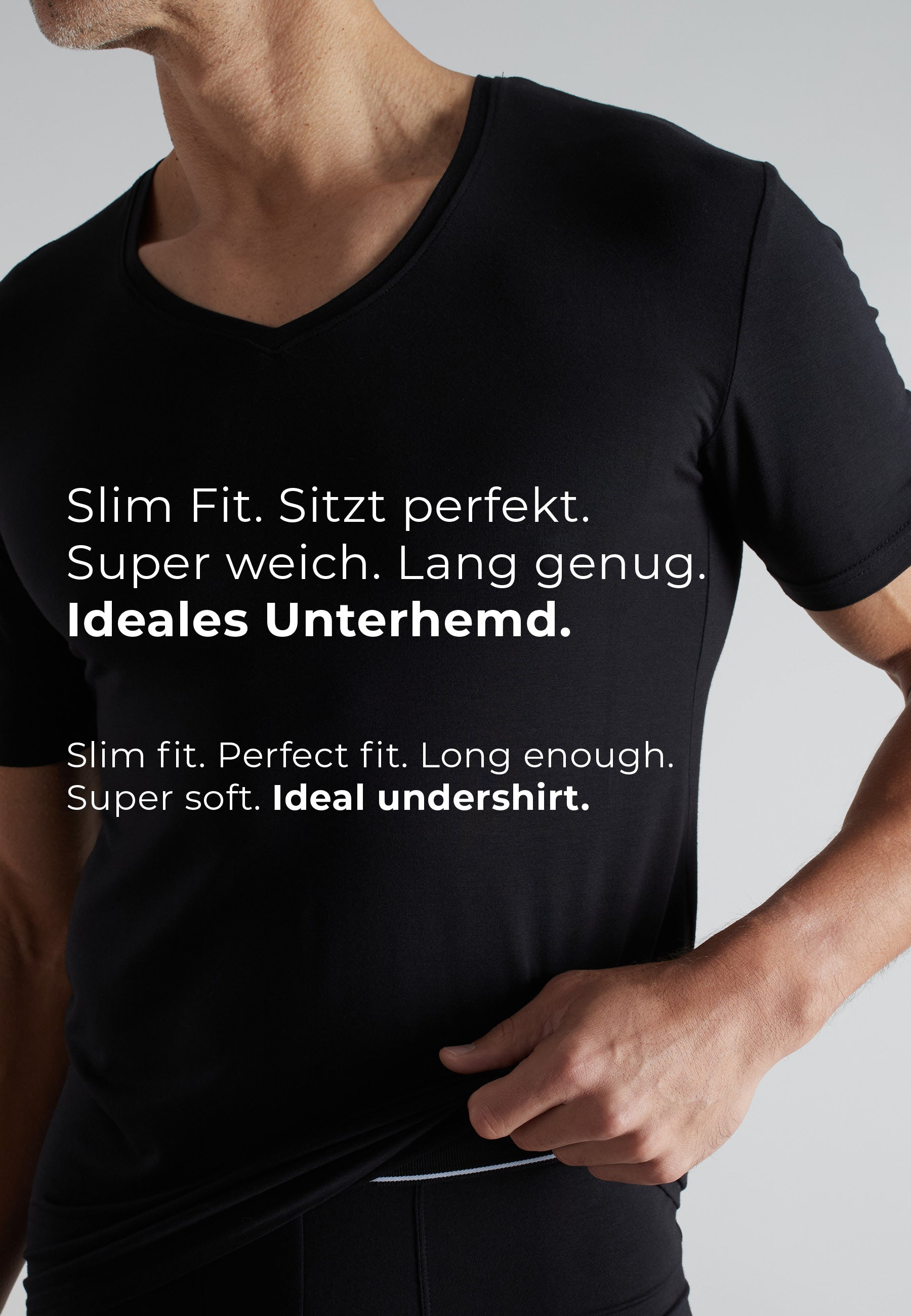 CECEBA Herren Shirt schwarz uni