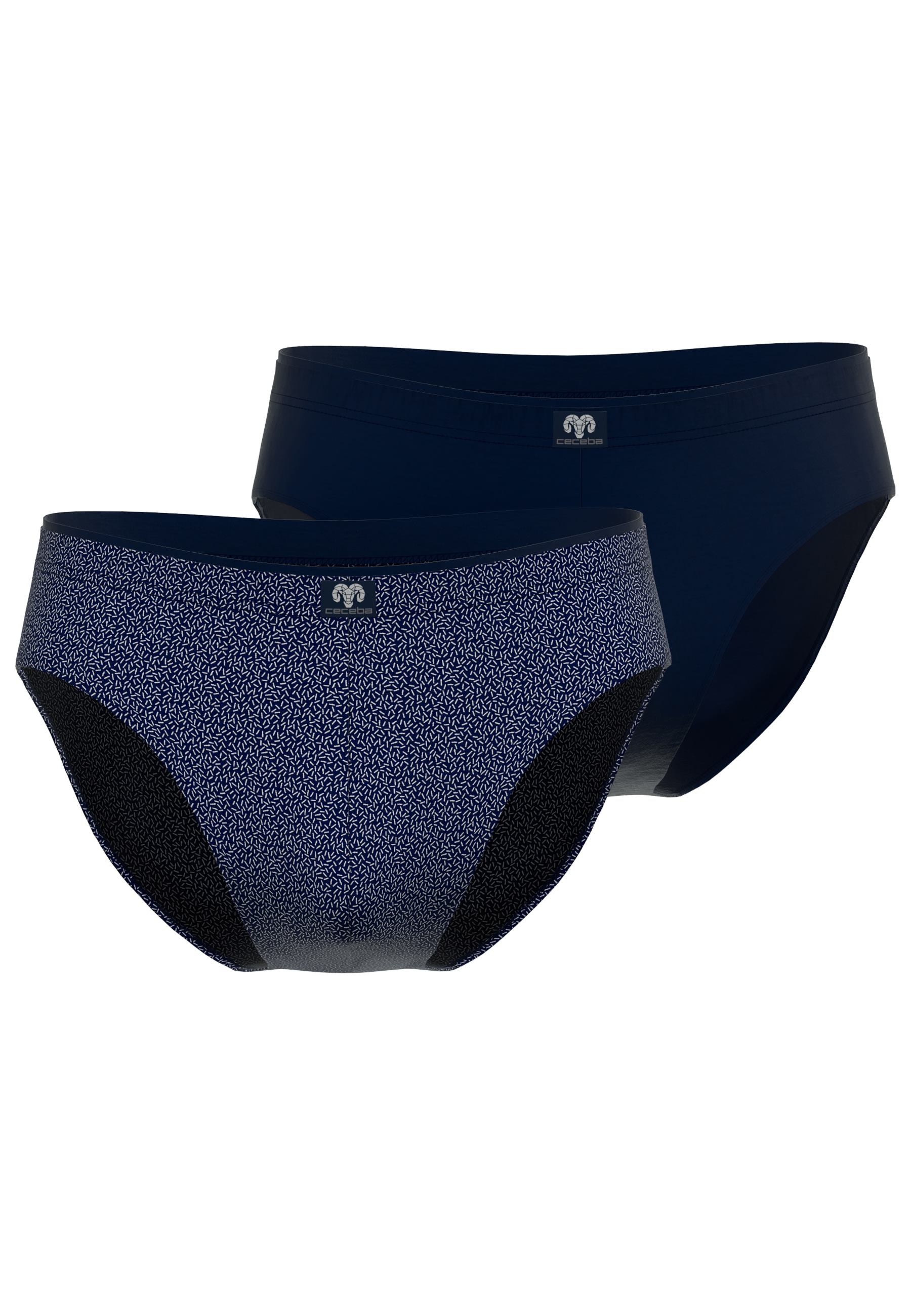 CECEBA Herren Slip blau bedruckt 2er Pack