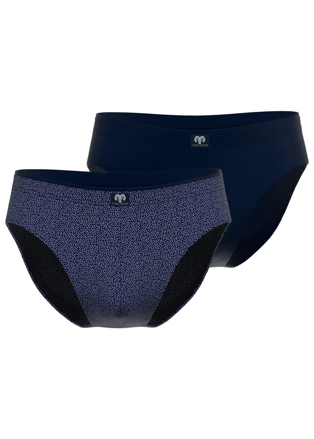 CECEBA Herren Slip blau bedruckt 2er Pack
