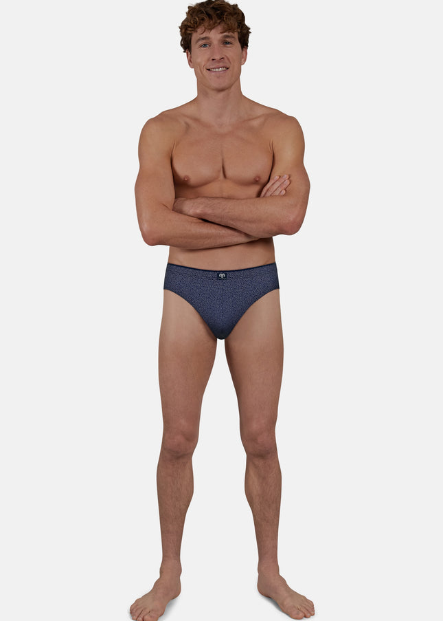 CECEBA Herren Slip blau bedruckt 2er Pack