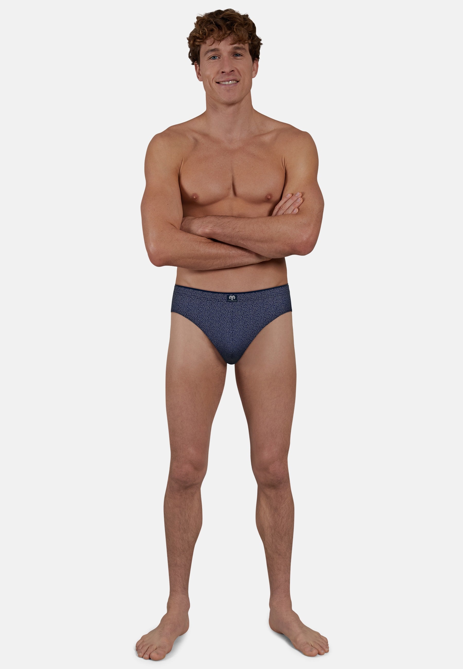 CECEBA Herren Slip blau bedruckt 2er Pack