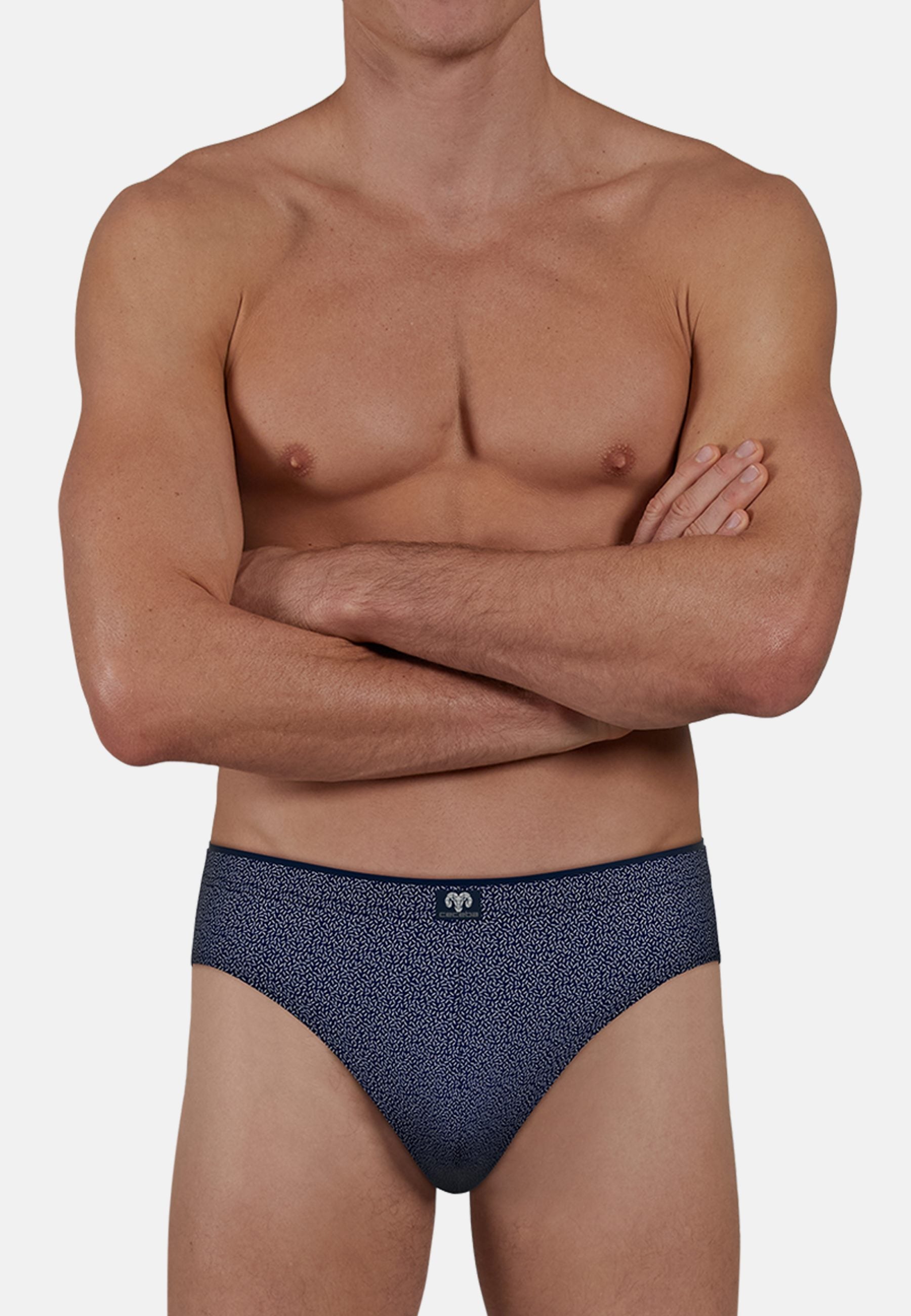 CECEBA Herren Slip blau bedruckt 2er Pack