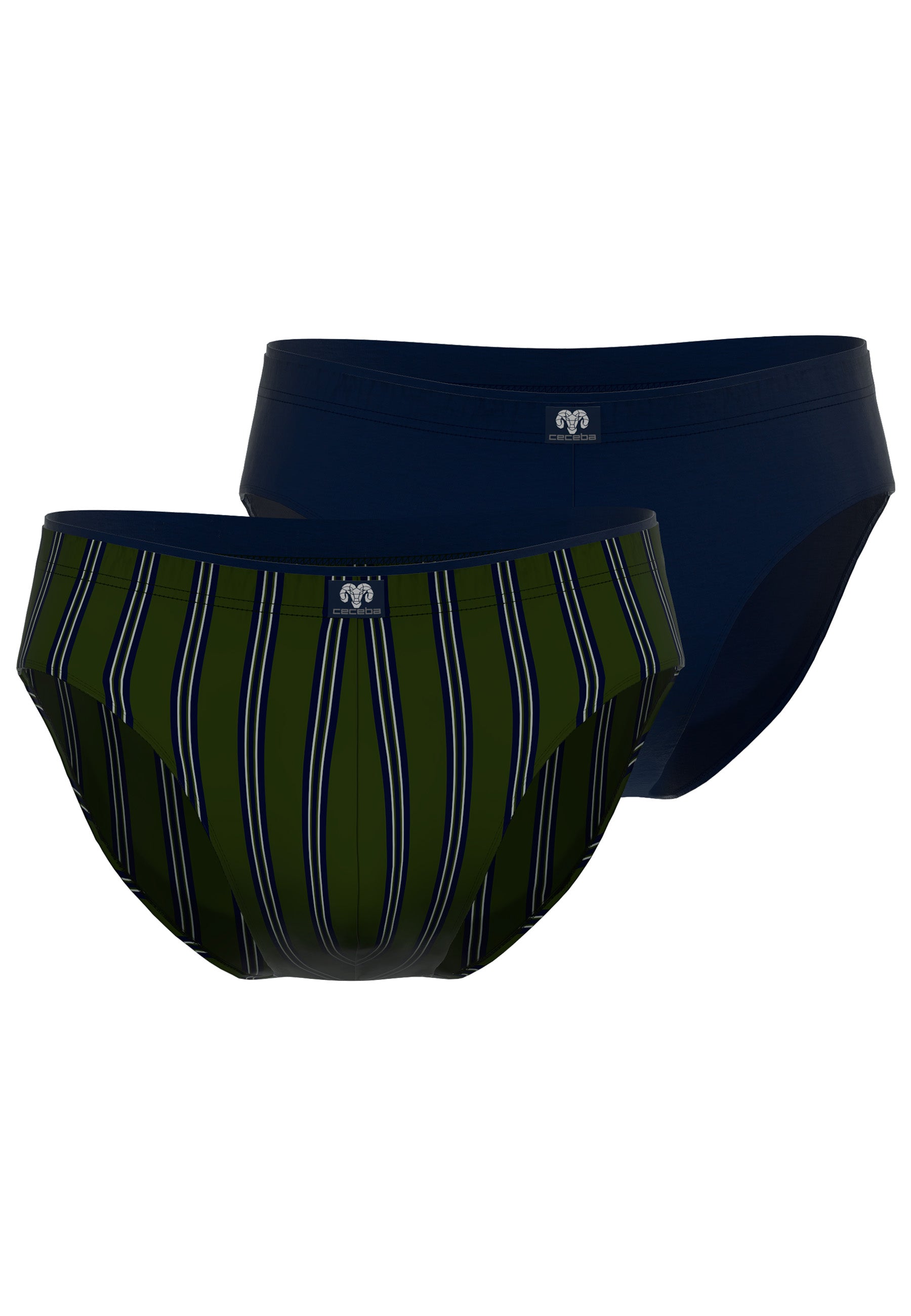 CECEBA Herren Slip grün längsgestreift 2er Pack