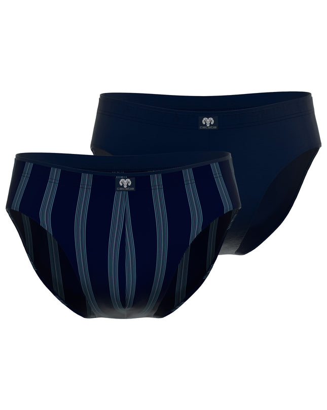 CECEBA men's briefs with blue vertical stripes, pack of 2