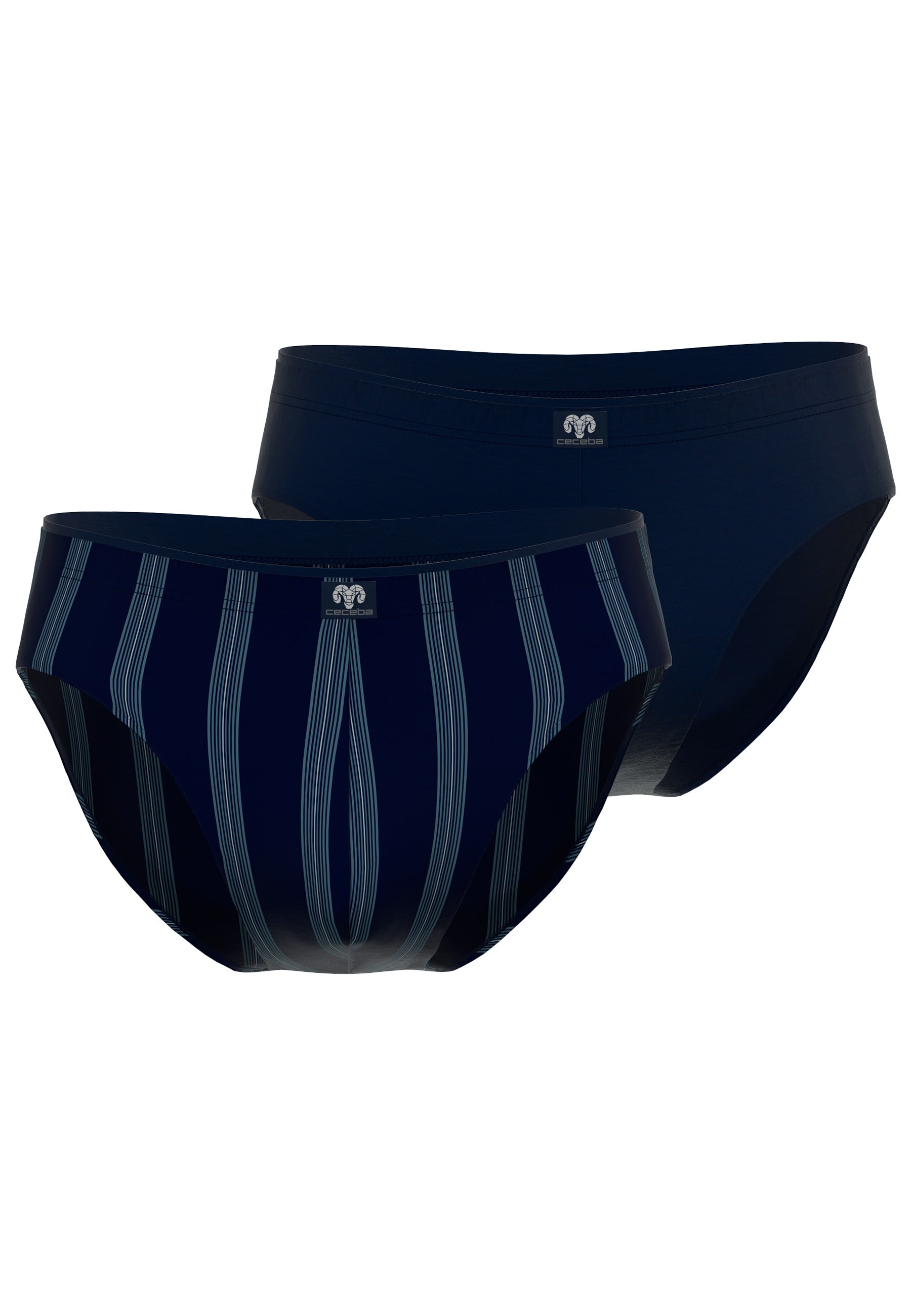 CECEBA Herren Slip blau längsgestreift 2er Pack