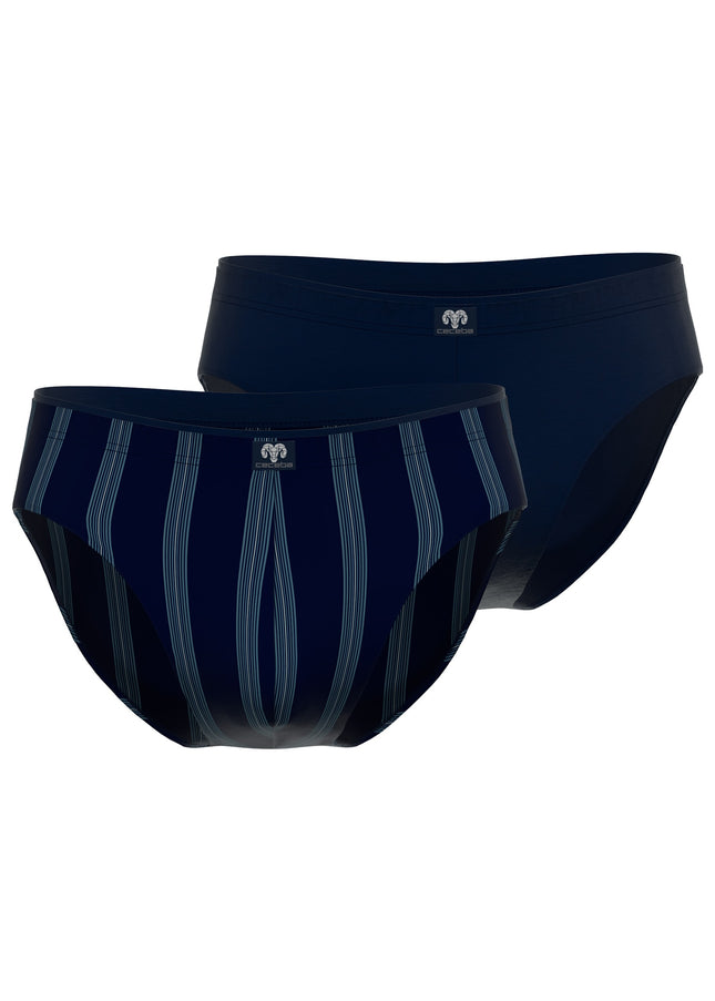 CECEBA Herren Slip blau längsgestreift 2er Pack