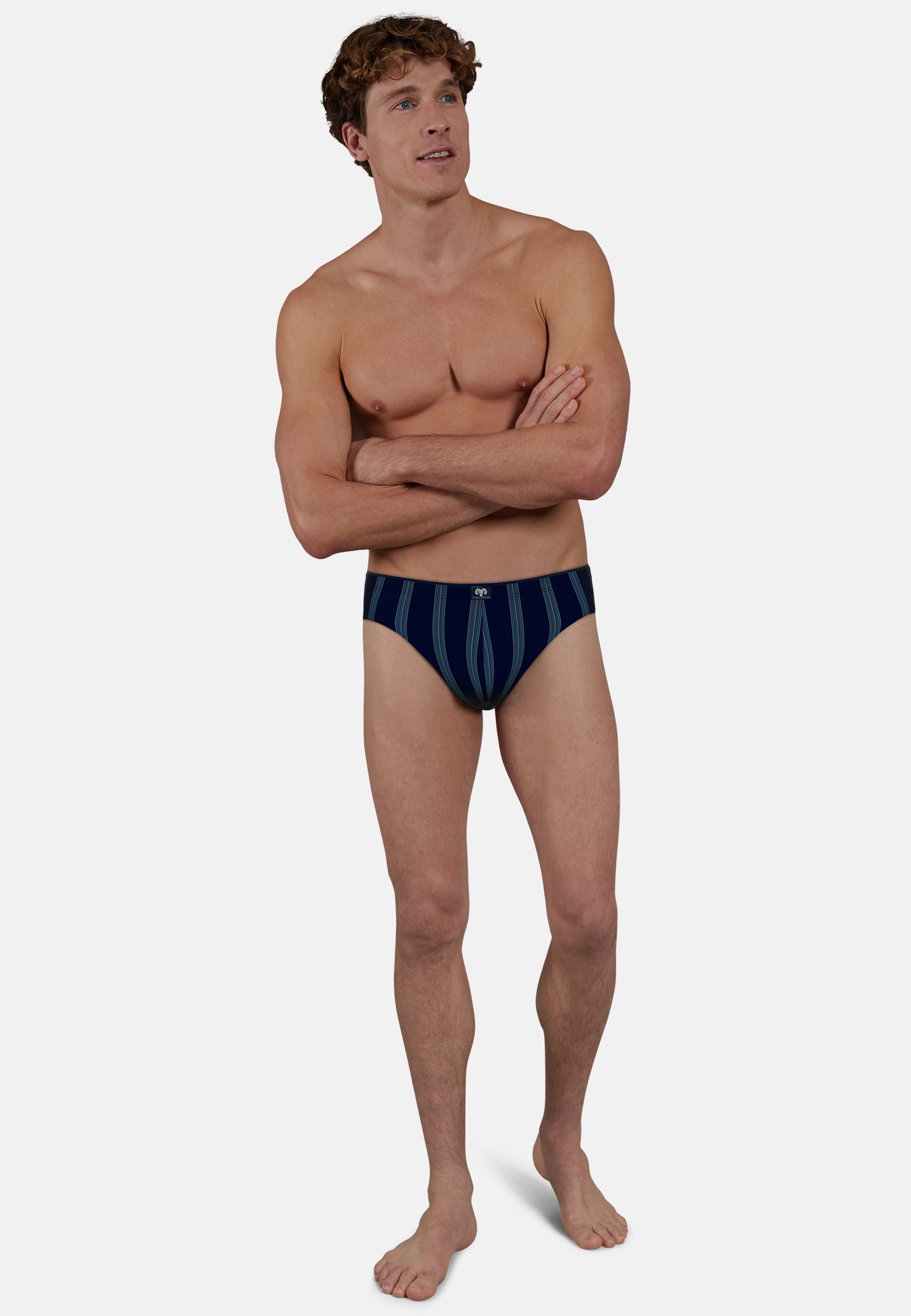 CECEBA Herren Slip blau längsgestreift 2er Pack