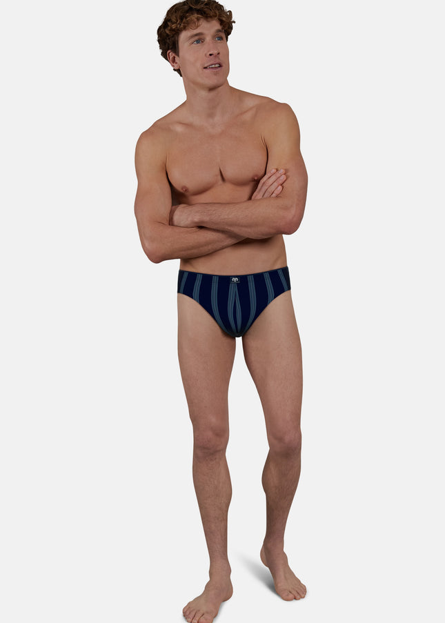 CECEBA Herren Slip blau längsgestreift 2er Pack