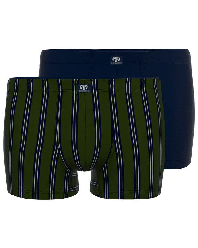 CECEBA men's pants green vertical stripes pack of 2