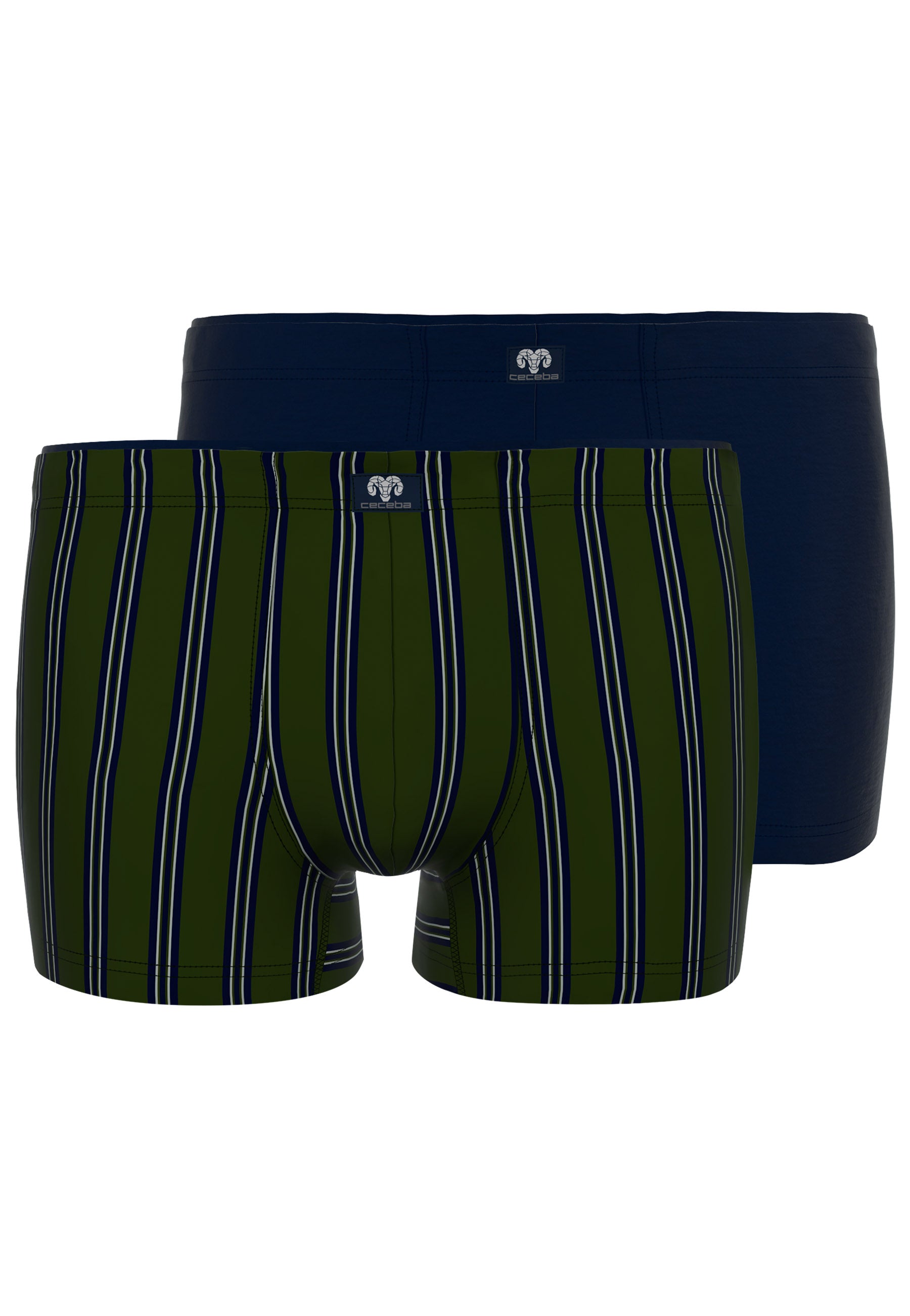 CECEBA Herren Pants grün längsgestreift 2er Pack