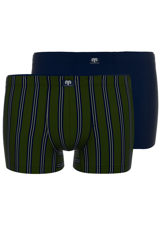 CECEBA Herren Pants grün längsgestreift 2er Pack