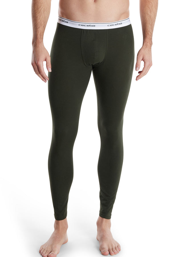 CECEBA Herren lange Unterhose grün uni