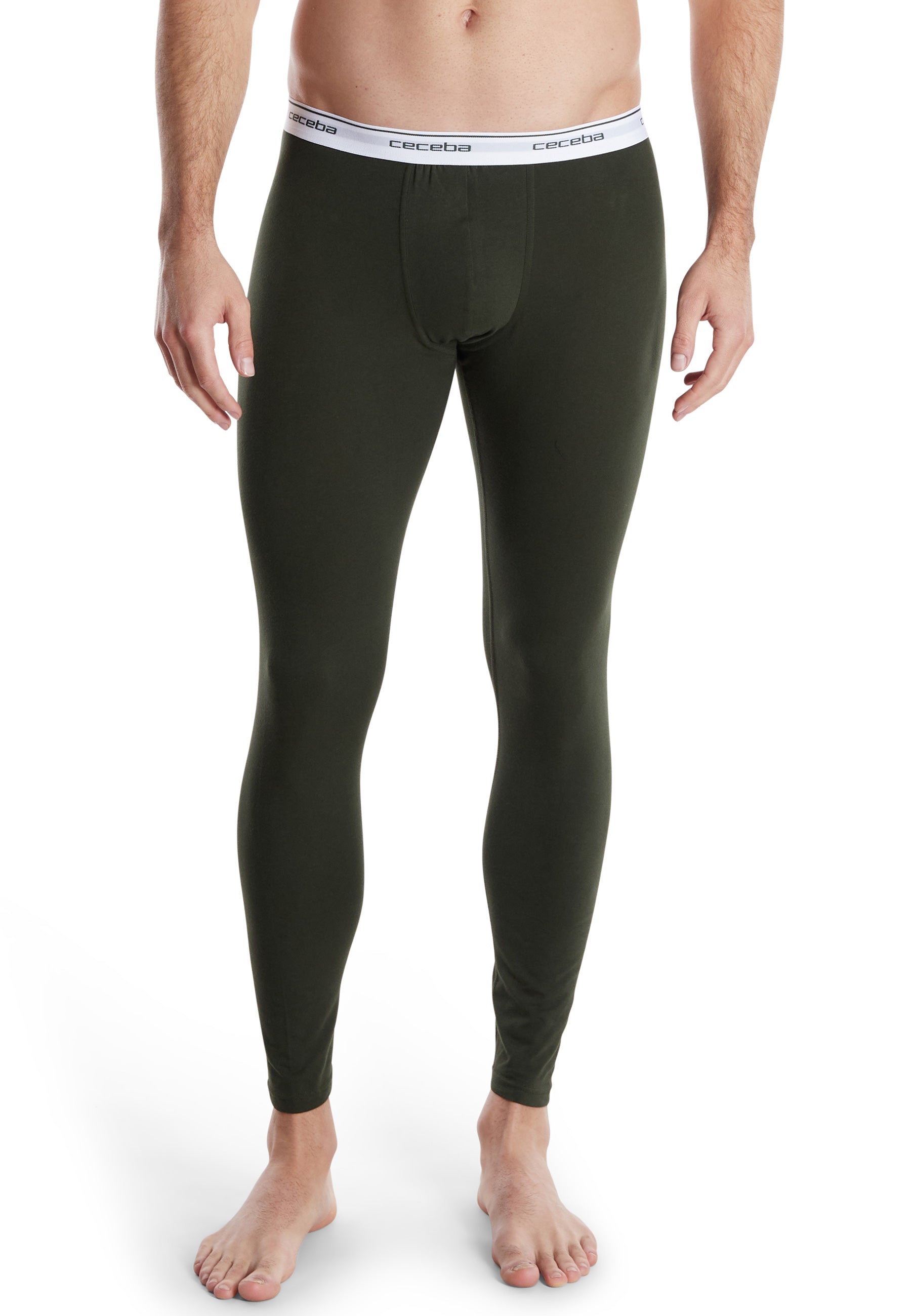 CECEBA Herren lange Unterhose grün uni