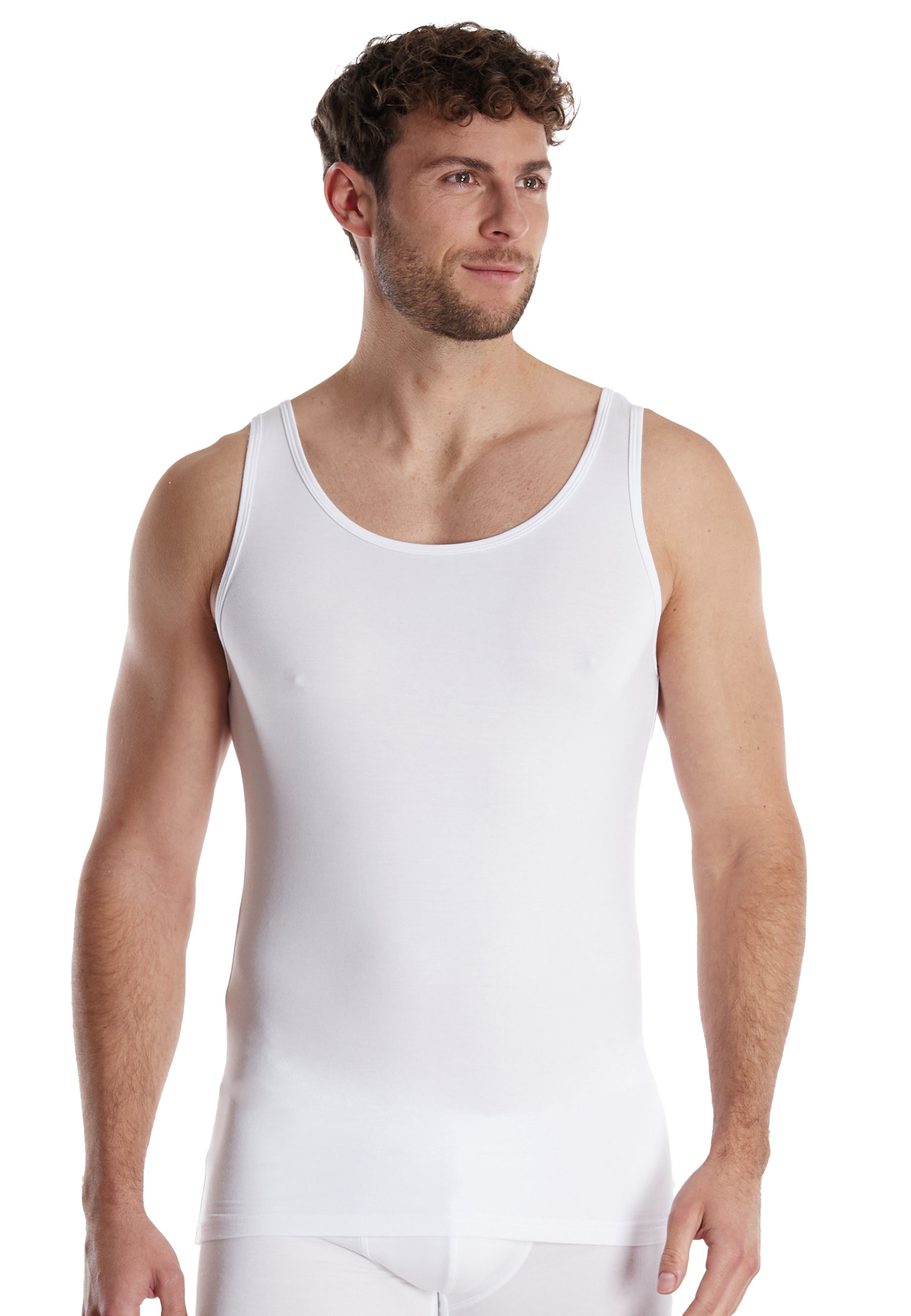 CECEBA Herren Tank-Top weiß uni