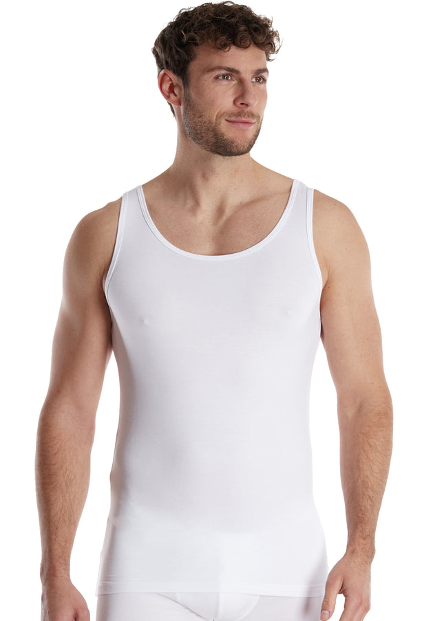 CECEBA Herren Tank-Top weiß uni