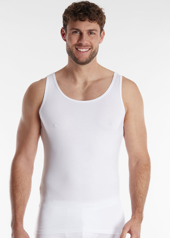 CECEBA Herren Tank-Top weiß uni