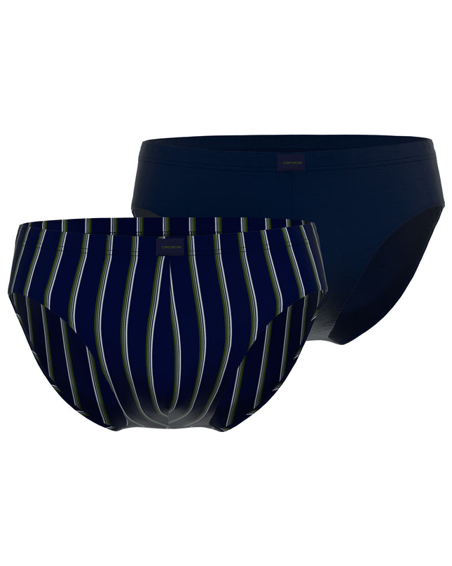 CECEBA men's briefs with blue vertical stripes, pack of 2