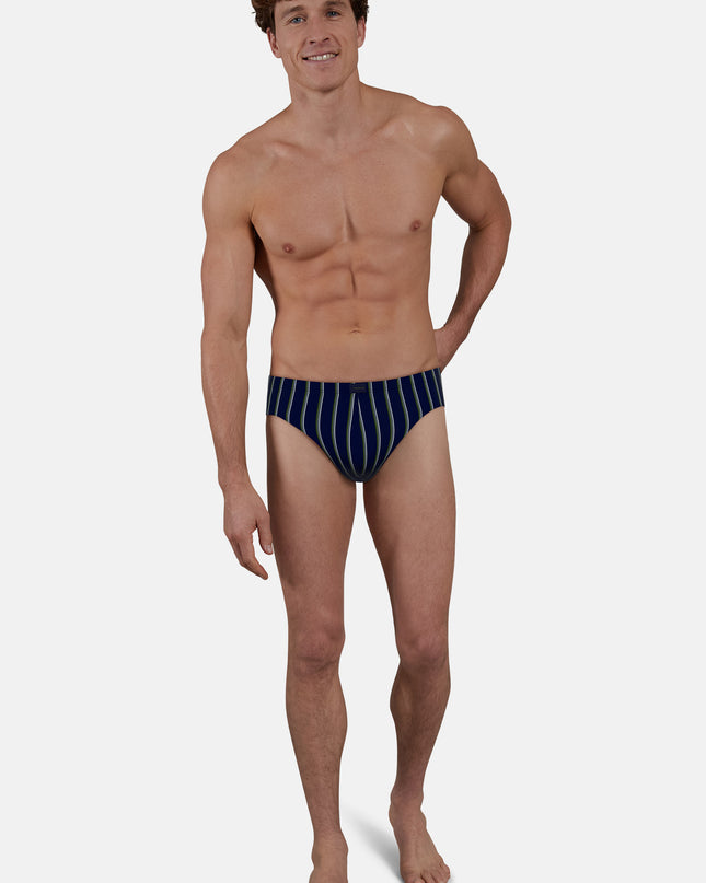 CECEBA men's briefs with blue vertical stripes, pack of 2