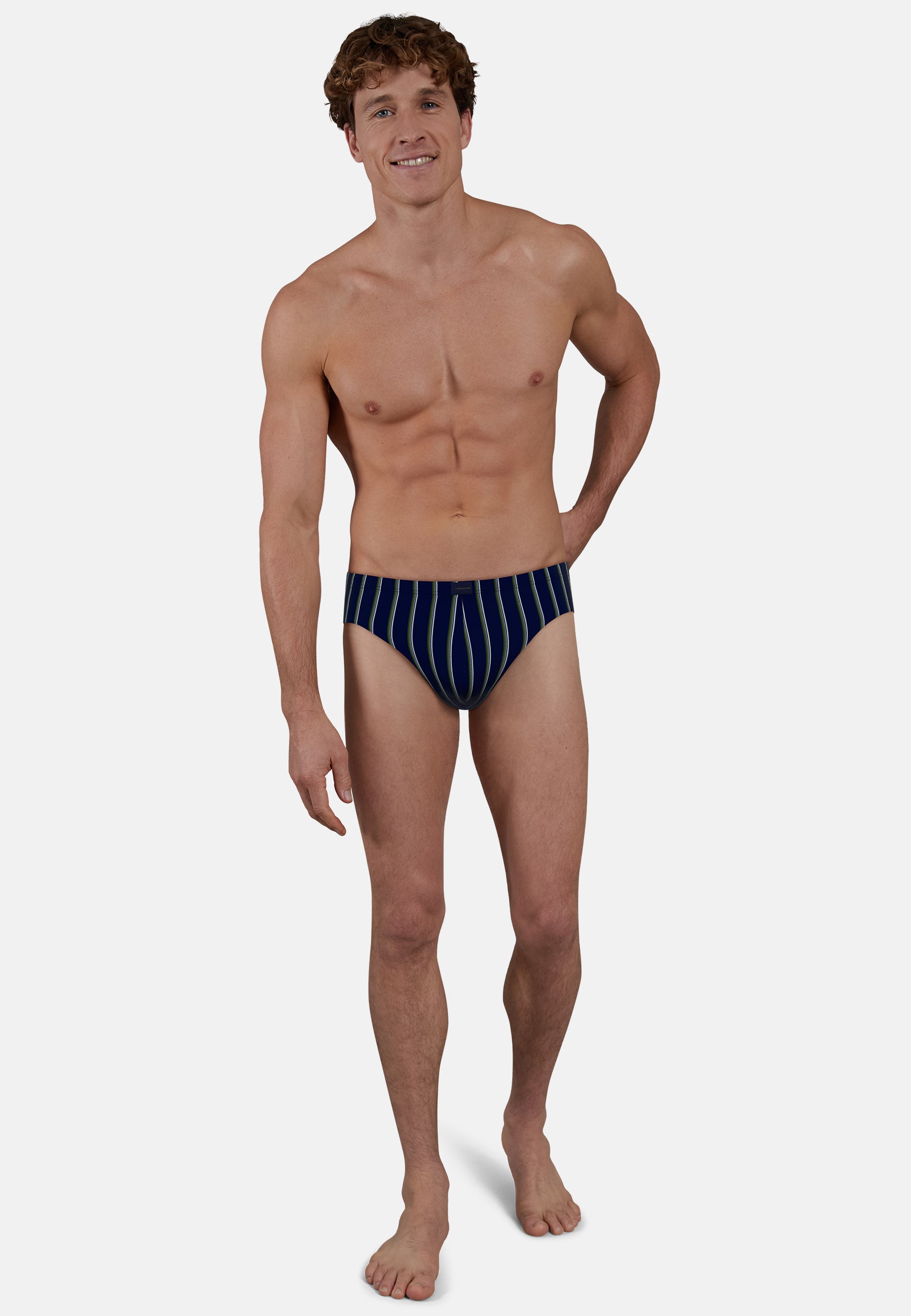 CECEBA Herren Slip blau längsgestreift 2er Pack