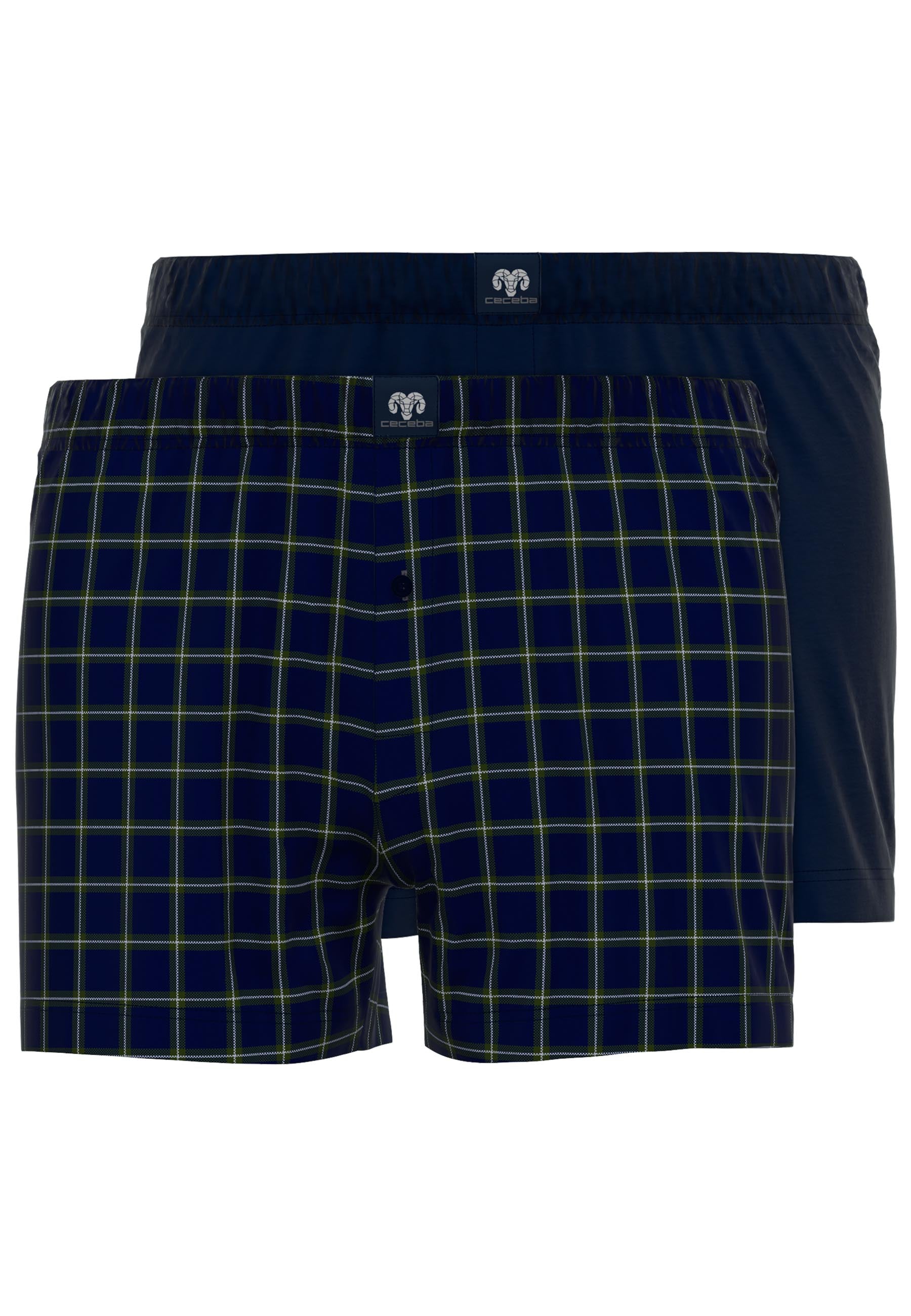 CECEBA Herren Boxershort blau längsgestreift 2er Pack