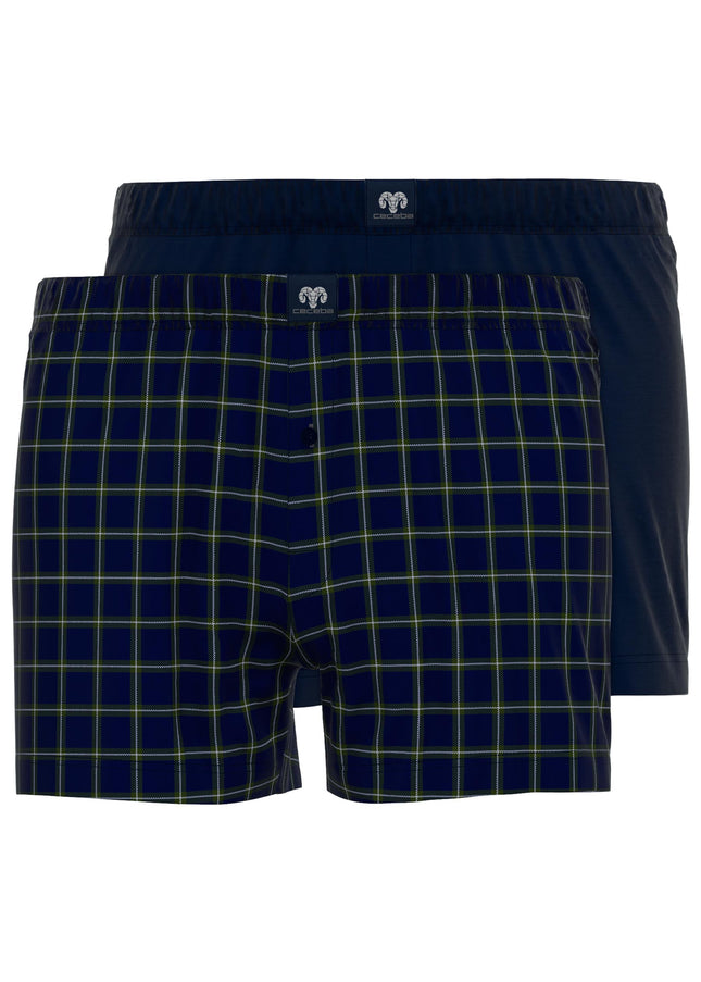 CECEBA Herren Boxershort blau längsgestreift 2er Pack