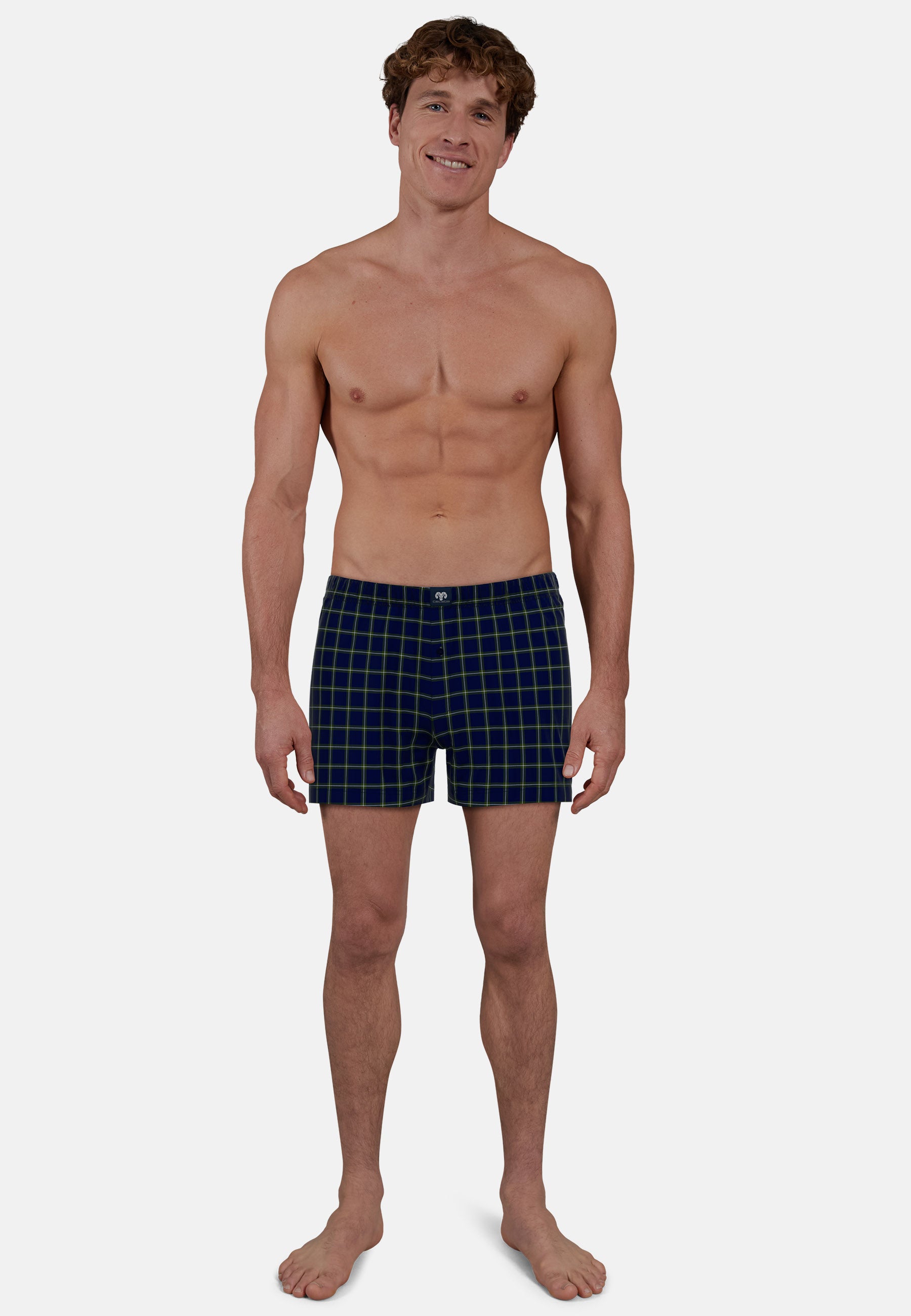 CECEBA Herren Boxershort blau längsgestreift 2er Pack