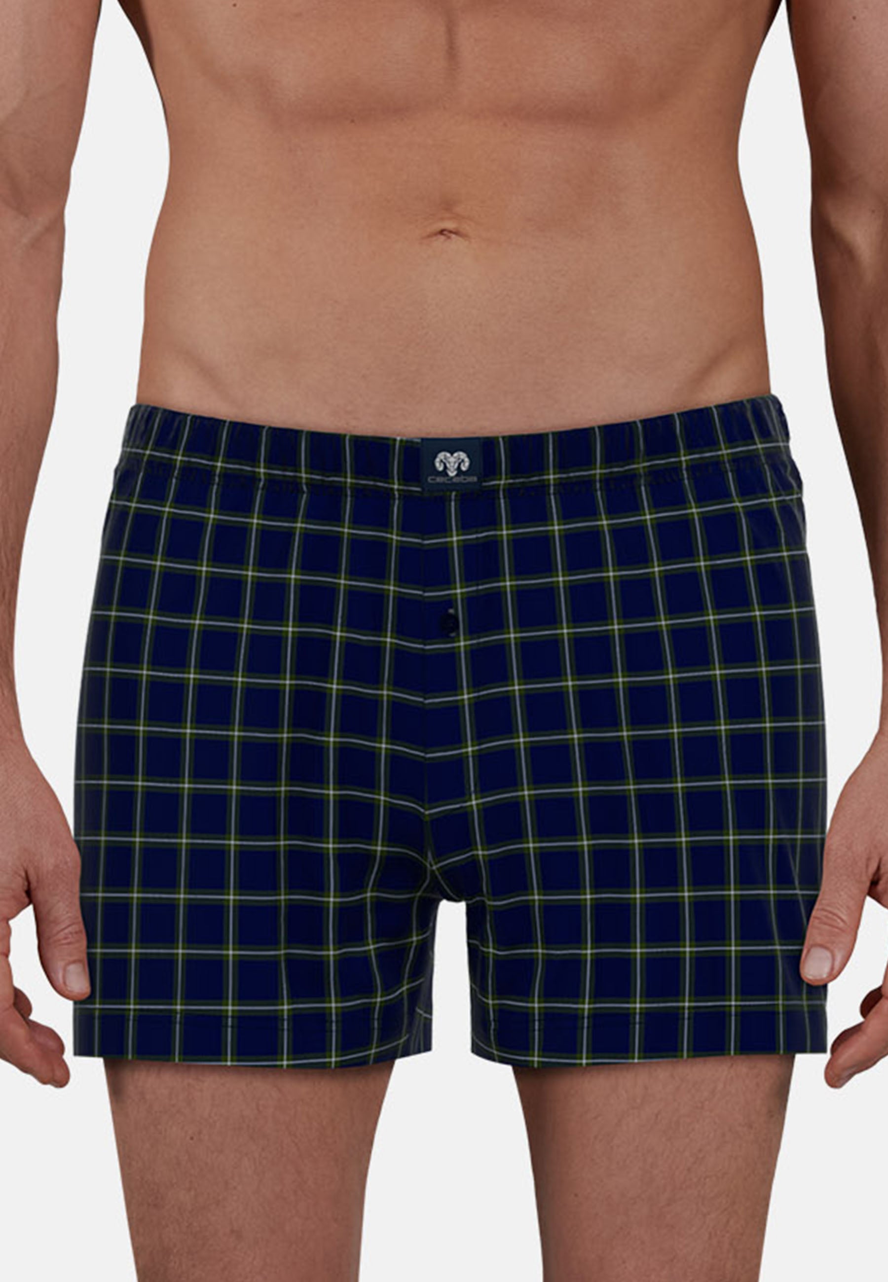 CECEBA Herren Boxershort blau längsgestreift 2er Pack