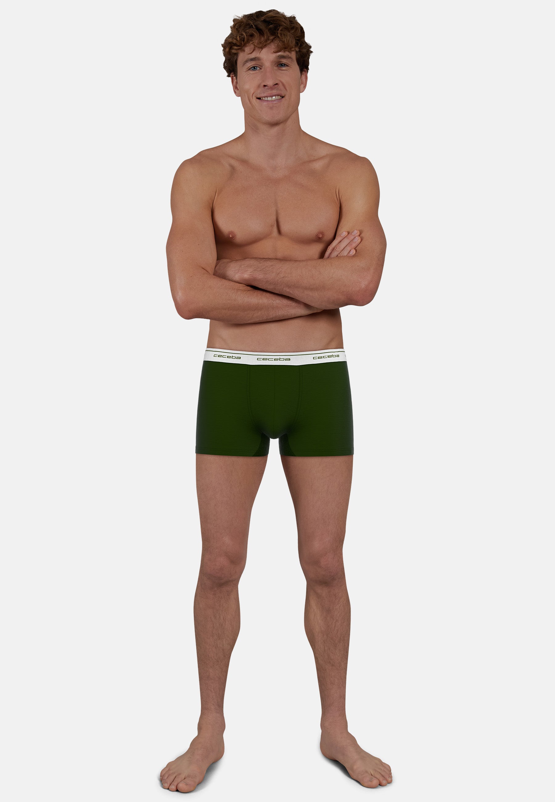 CECEBA Herren Pants grün uni 2er Pack