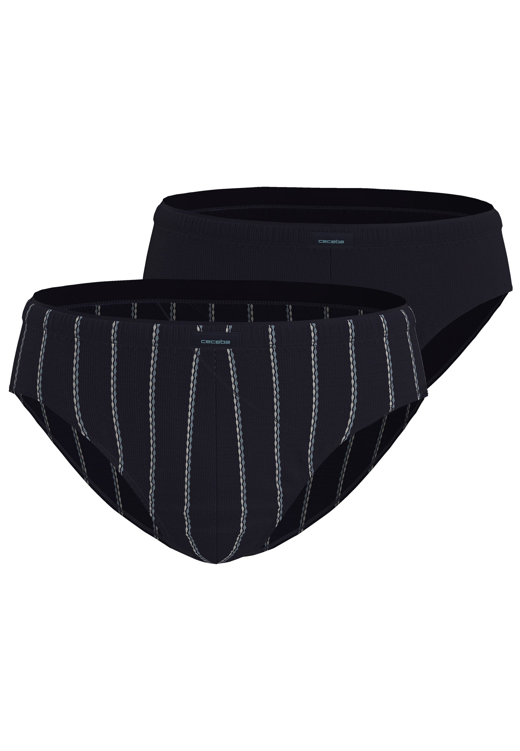 CECEBA Herren Slip blau längsgestreift 2er Pack