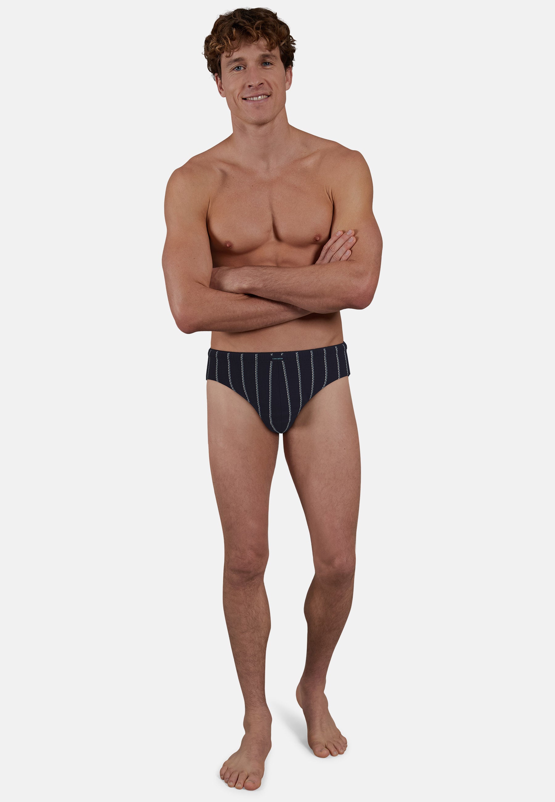 CECEBA Herren Slip blau längsgestreift 2er Pack