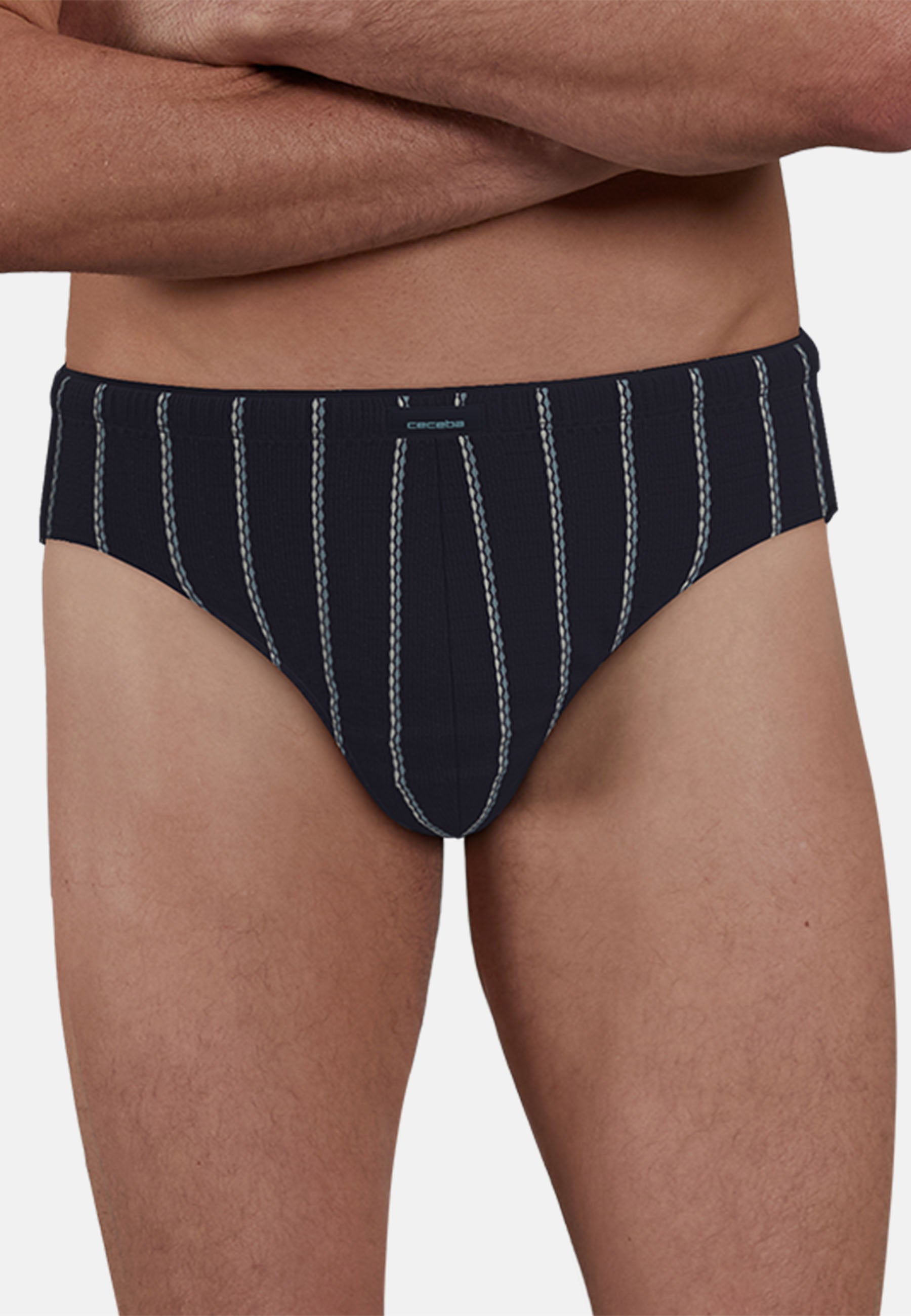 CECEBA Herren Slip blau längsgestreift 2er Pack