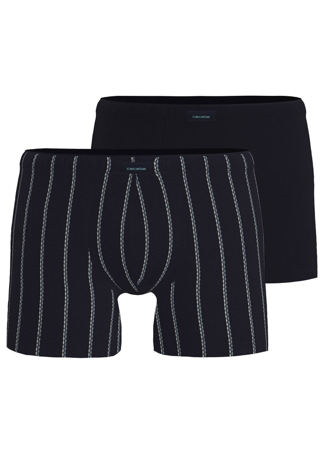 CECEBA Herren Long-Pants blau längsgestreift 2er Pack
